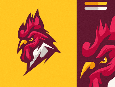 Rooster Mascot Logo design detailed drawing esports logo illustration logo mascot vector