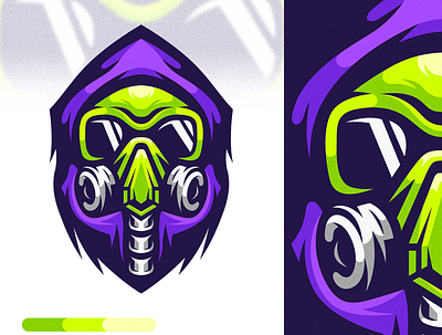 Gas Mask Illustration design detailed drawing gas gasmask illustration logo mask vector