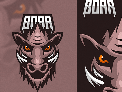 Boar E-Sports Logo boar design detailed drawing esports logo gaming logo illustration logo vector wild boar