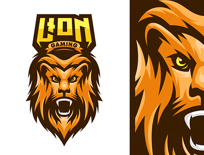 Lion Gaming Mascot Logo design detailed drawing esports logo illustration lion lion illustration lion logo lions logo vector