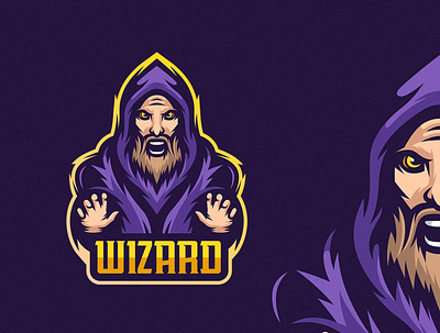 Wizard E-Sports Mascot design detailed drawing esports logo illustration logo vector wizard wizard logo wizard mascot