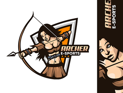 Archer Esports Logo archer archer mascot archer woman branding design detailed drawing esports logo gaming logo illustration logo mascot logo vector vector logo