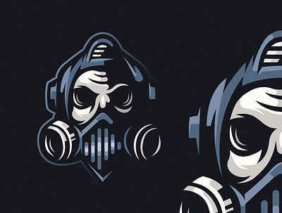 Gas Mask Skull Mascot Logo design detailed drawing esports logo gas mask illustration logo skull vector