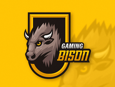 Bison Gaming E-Sports Logo Design bison bisons bull design detailed drawing esports logo illustration logo mascot vector