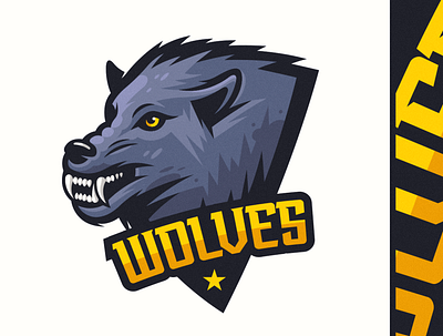 Angry Wolf E-Sports Logo design detailed drawing esport logo esports logo gaming logo gaming mascot illustration logo vector wolf wolves