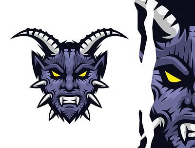Angry Monster Face Mascot Logo angry monster design detailed devil devil face drawing esport logo esports logo illustration logo monster monster mascot monster mascot logo vector