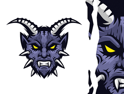 Demon Football Mascot - Vector Clipart Demon