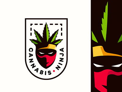 Cannabis Ninja Logo cannabis design illustration logo ninja vector