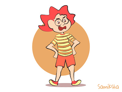 Summer angry cartoon character design expression flat illustraion illustration orange season summer sun yellow