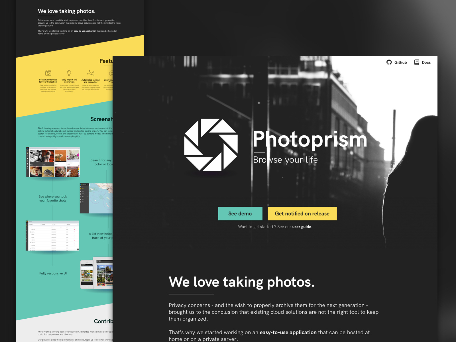 Photoprism website redesign by Jonathan Berger on Dribbble