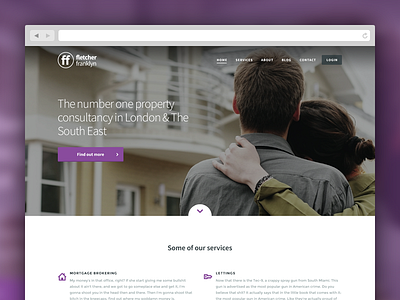 Fletcher Franklyn clean consultancy flat marketing minimal property real estate ui design web design