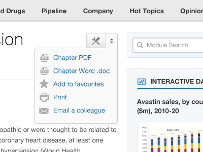 Chapter Tools Dropdown by Matt Hall on Dribbble