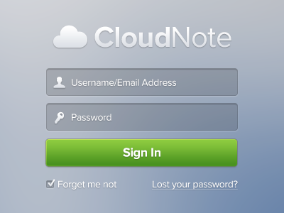 Login app cloudnote form login login form ui web app
