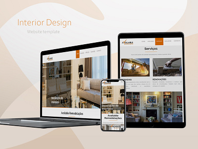 Interior Design * website template design bootstrap branding decoration design home decoration house logo orange ui web web design website design