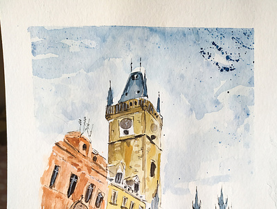 Prague cz czech illustration painting prague sketch travel travelsketch watercolor watercolour