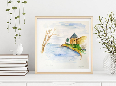 Oreshek Fortress, Russia illustration painting russia sketch travel traveling travelsketch watercolor watercolour