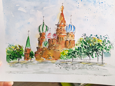 Moscow illustration moscow painting russia sketch travel traveling travelsketch watercolor watercolour