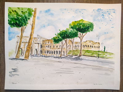 Rome illustration italia italian italy painting sketch travel traveling travelsketch watercolor watercolour