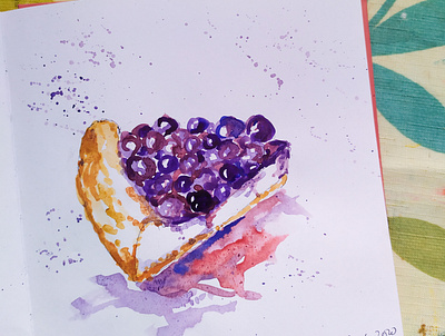 Cheesecake cheesecake food illustration fooddrawing illustration painting sketch watercolor watercolour