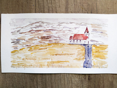 Icelandic Church iceland icelandic illustration painting sketch travel travelsketch watercolor watercolour