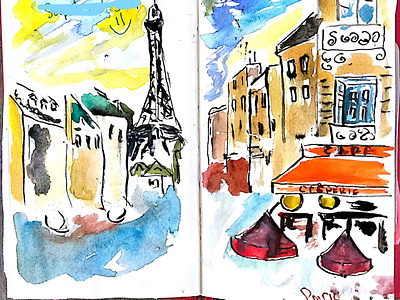 Old sketch of Paris illustration paris parisian sketch travel traveling travelsketch watercolour