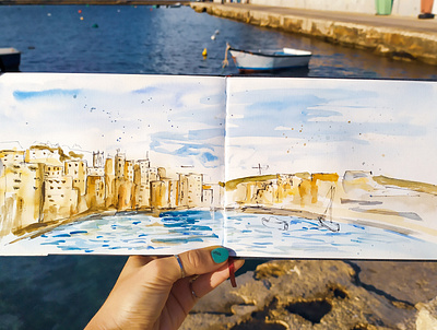 Malta illustration malta sketch traveling travelsketch watercolor