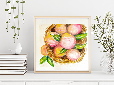 Peaches, Watercolor Sketch food illustration fooddrawing illustration peach sketch watercolor