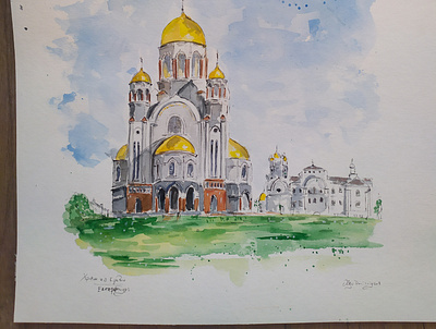 Russia, Travel Sketch illustration painting russia sketch travelsketch watercolor watercolour