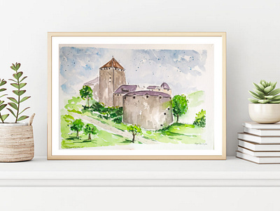 Vaduz Castle, Liechtenstein illustration liechtenstein painting sketch traveling travelsketch watercolor watercolour