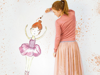 My little ballerina ballerina illustration painting watercolour