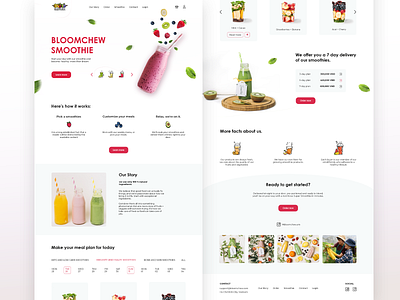 Landing Concept For Selling Smoothies and Fruits app branding design illustration illustrator minimal ui ux web website