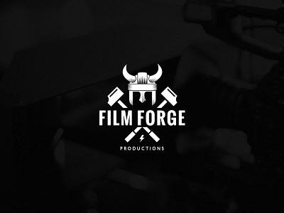 Film Forge Logo V3 film film forge forge hammer helmet identity logo production viking