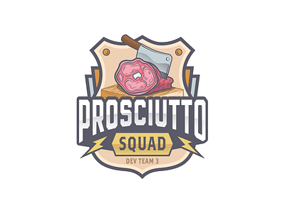 Prosciutto Squad Logo badge butcher dev team engineering logo prosciutto squad street contxt team