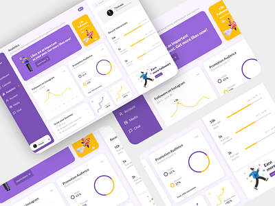 Social Media Dashboard UI design graphic design illustration landingpage ui uiux website