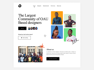 OAU Designer's community - Landing page