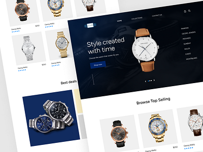 Wristwatch store - Landing page design graphic design landingpage ui uiux website wristwatch