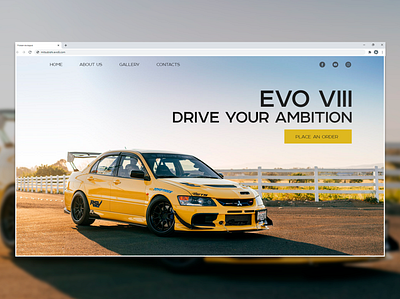 Mitsubishi EVO VIII home page concept design desktop home page home page concept mitsubishi ui ux web webdesign