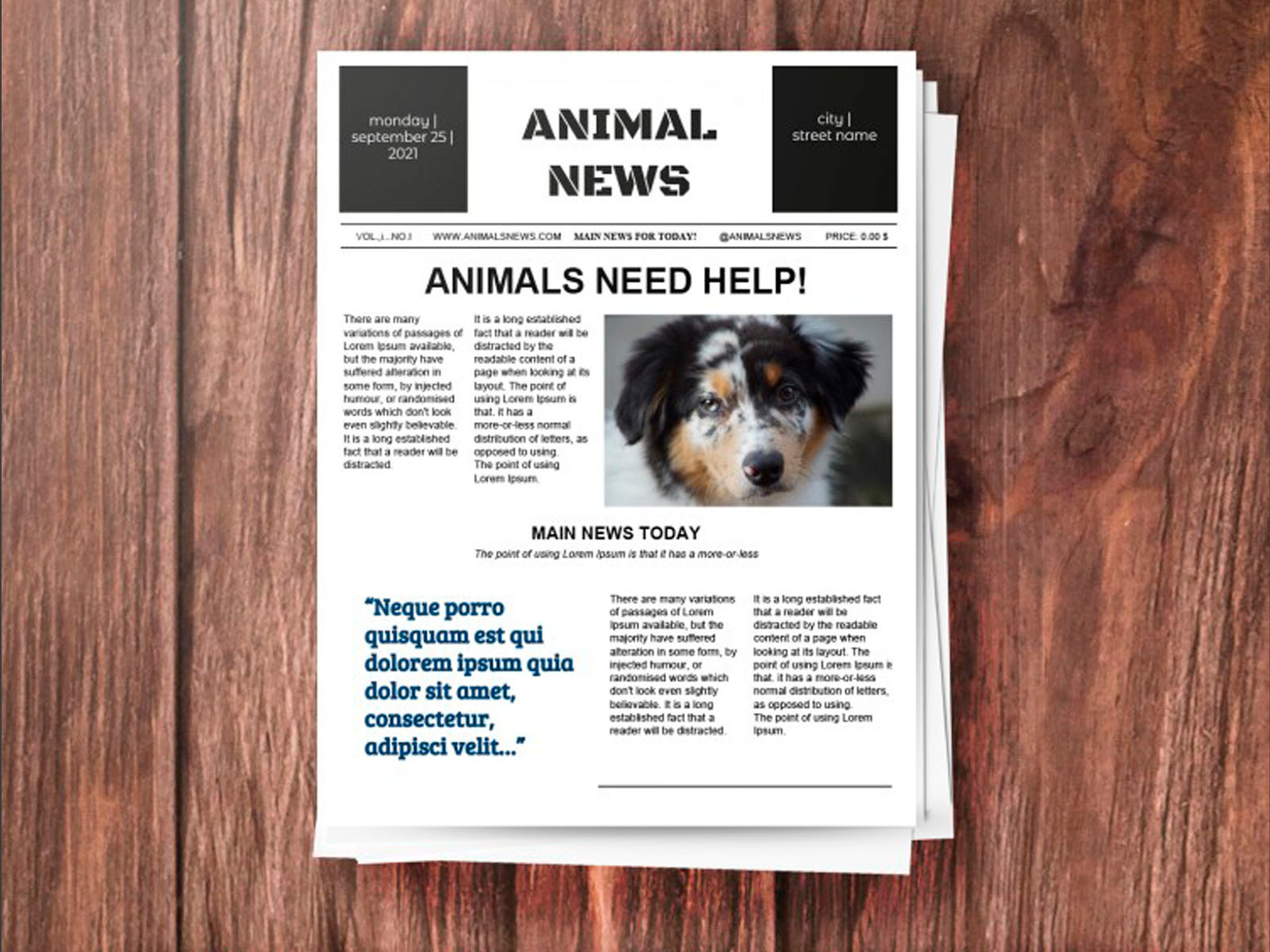 Animal Newspaper Free Google Docs Template By Free Google Docs Templates On Dribbble