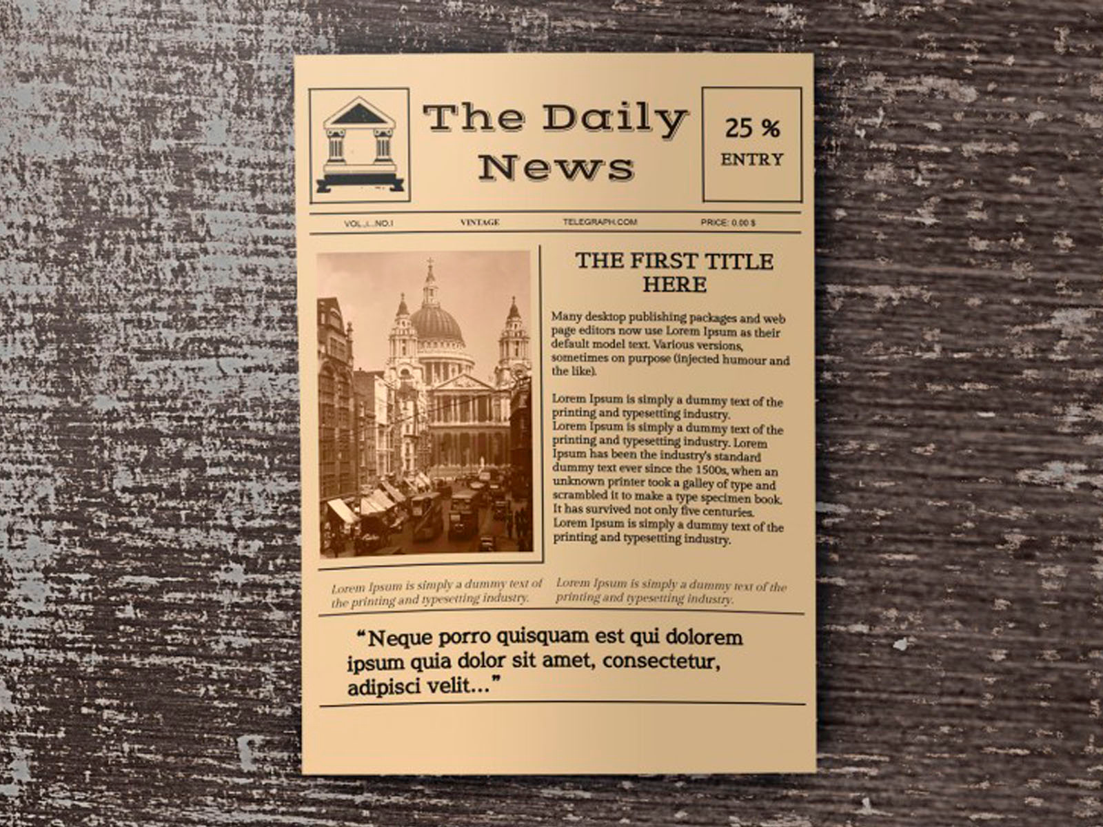 Vintage Newspaper Template Google Docs - Printable Word Searches