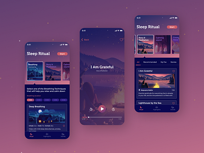 Sleep Ritual - Design concept app design design concept ios sleep app ui ux
