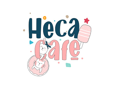 Heca cafe logotype fun funny kids logo logo design logotype toy