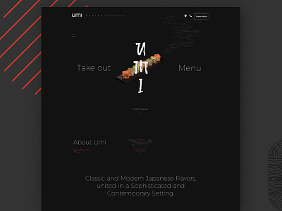 UMI | Japanese Restaurant | UI design minimal ui ux web website