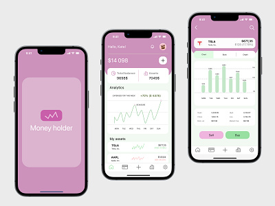 Crypto wallet "Money Holder" app design graphic design illustration ui ux