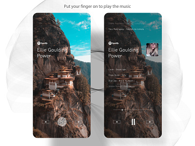 Unlock & Play by one touch app design lockscreen music ui user experience userinterface ux widget