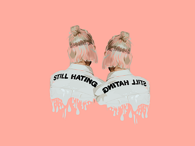 Still Hating Jacket Illustration design fashion fashion illustration illustration pink realistic