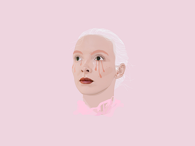 Villanelle design fashion fashion illustration illustration illustrator pink portrait realistic tv vector