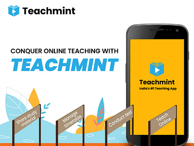 Online Teaching - Live Classes- Mobile Screen digital online education online teaching technology template