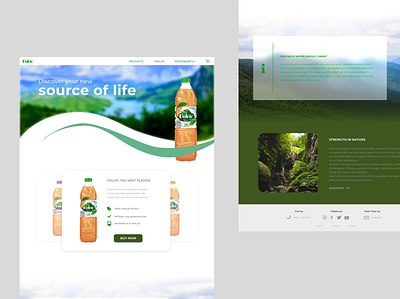 Daily UI #003 (Landing Page) aesthetic buying challenge daily ui design green redesign tea volvic water webdesign