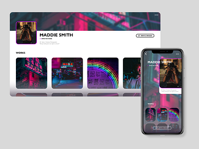 Daily UI #006 (User profile) aesthetic app challenge daily ui design lights neon night photography profile profile page social media ui user