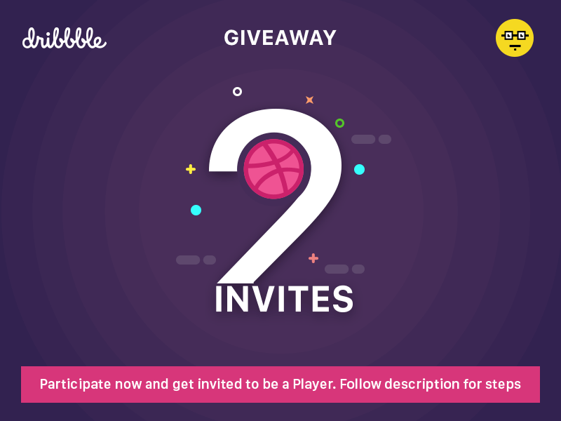 2 Invites Giveaway designer dribbble. invite giveaway pandya pixel player ui ux